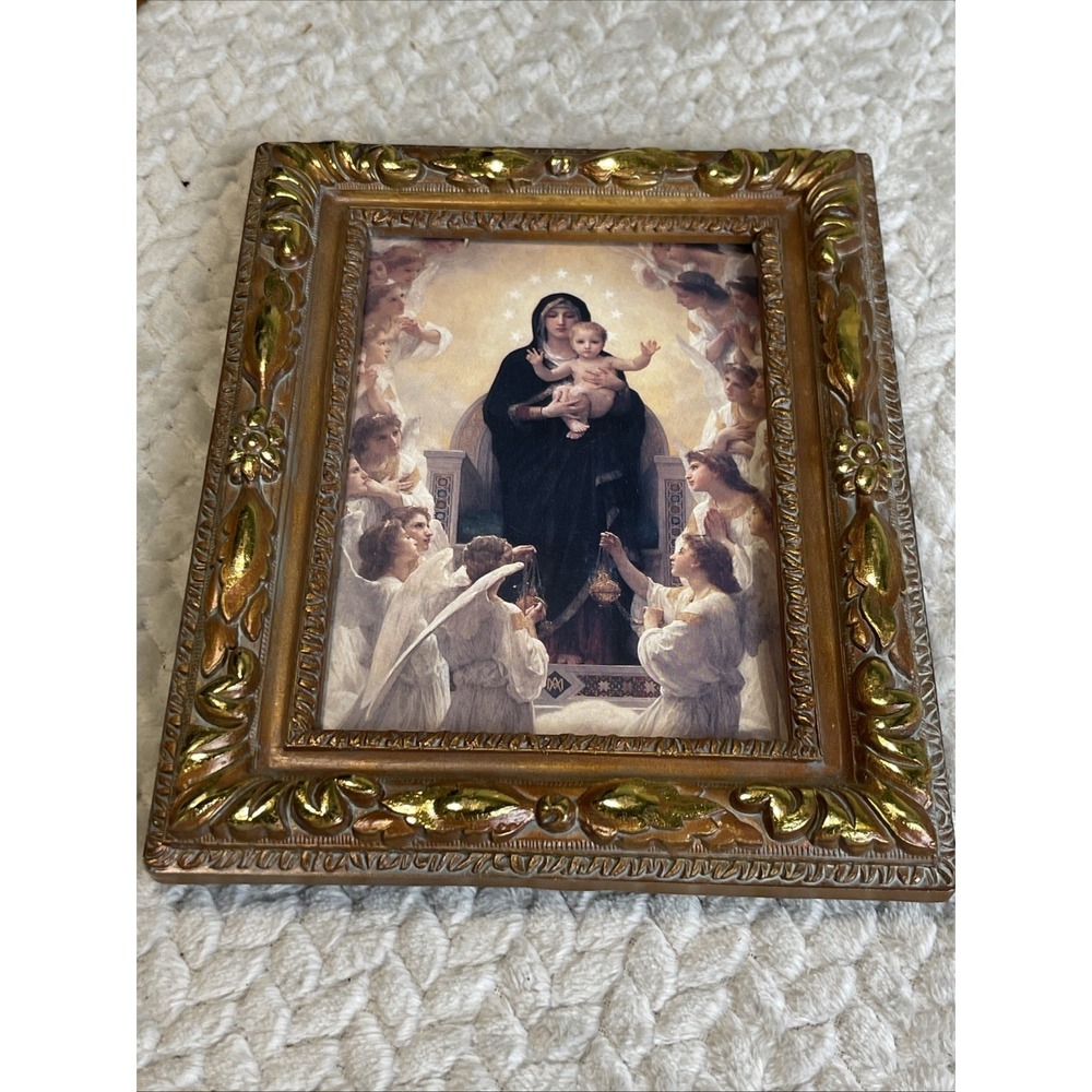 NUNS CONVENT FRAMED REGINA ANGELORUM QUEEN OF THE ANGELS 9 1/4" x  7 1/2" - Picture 2 of 11